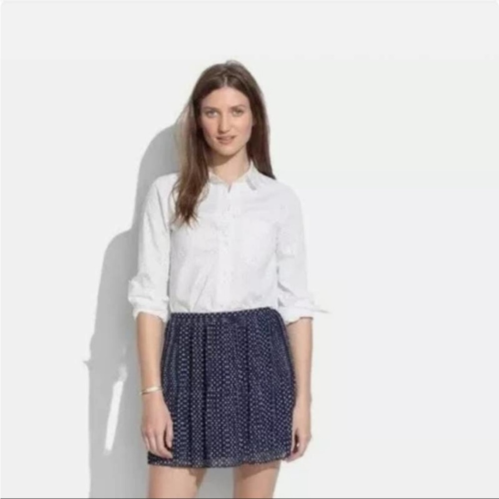 Madewell Navy Polka Dot Mini Skirt